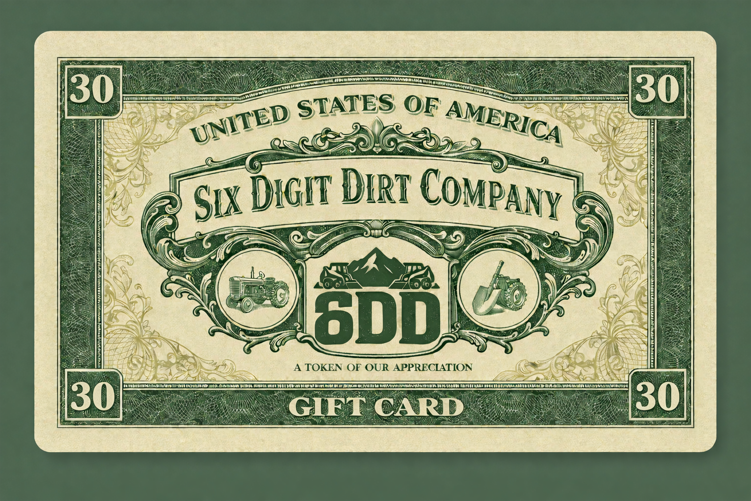 Six Digit Dirt Company Gift Card