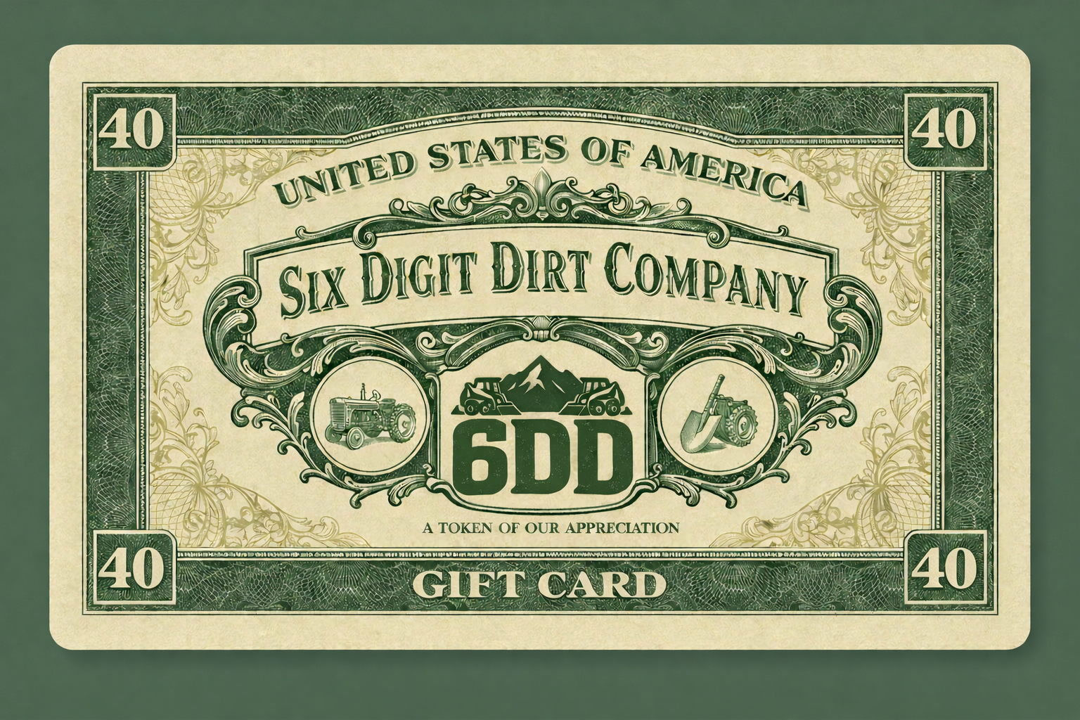 Six Digit Dirt Company Gift Card